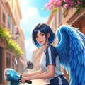 バイクに乗る天使少女_Flow 4枚目