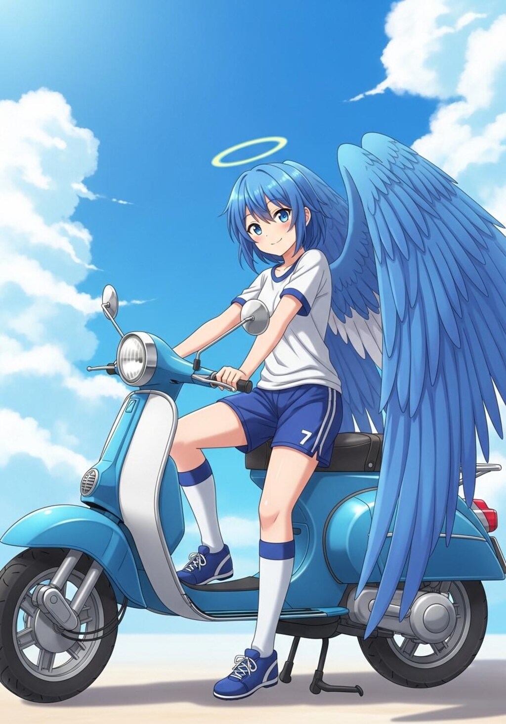 バイクに乗る天使少女_Flow