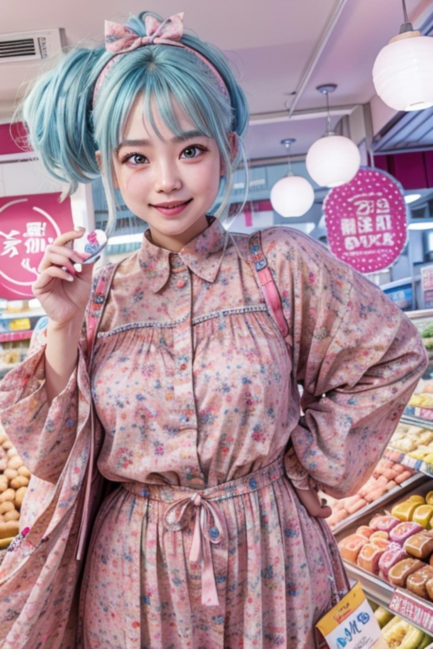 青髪の人