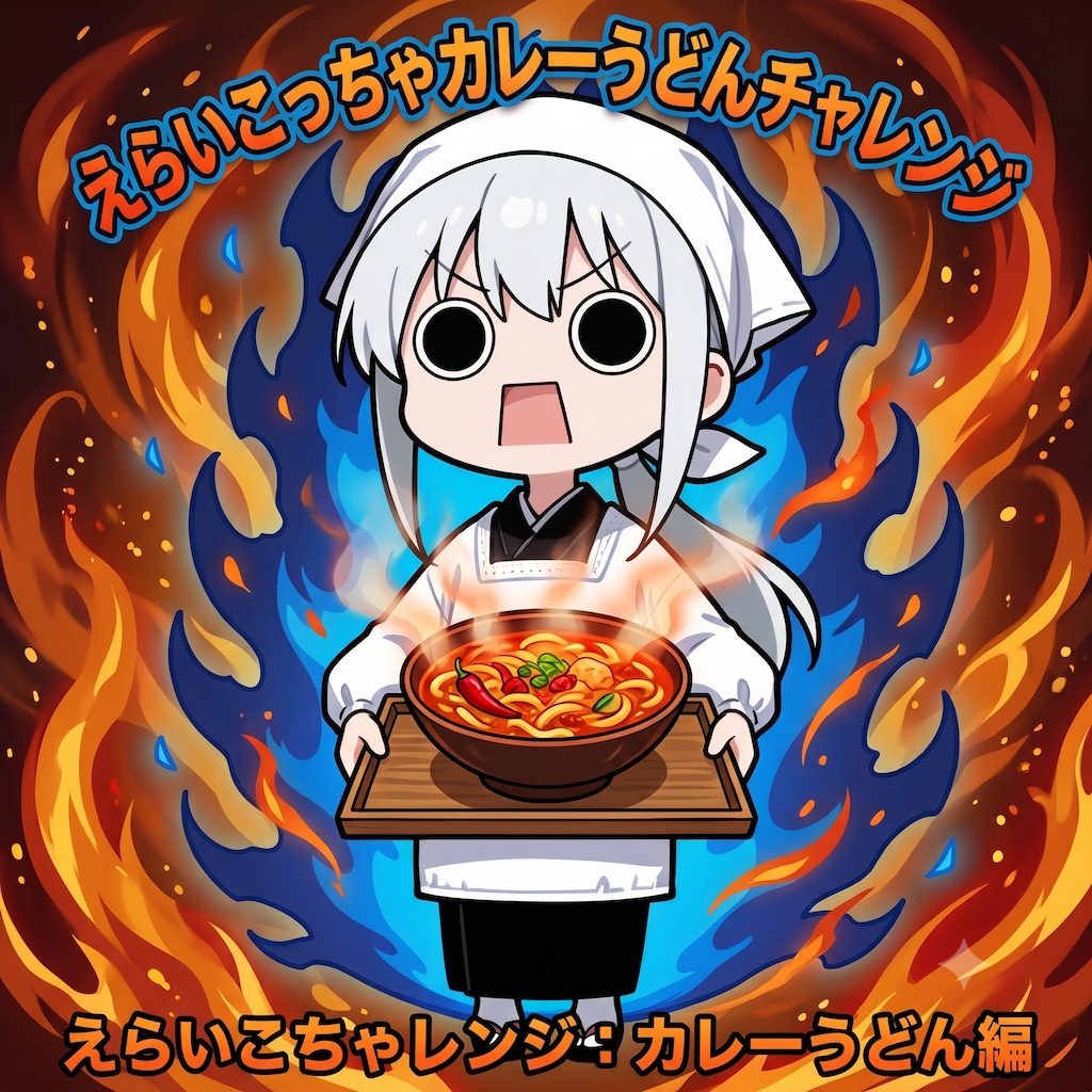 カレーうどんチャレンジのアシスタントえらいこっちゃ嬢