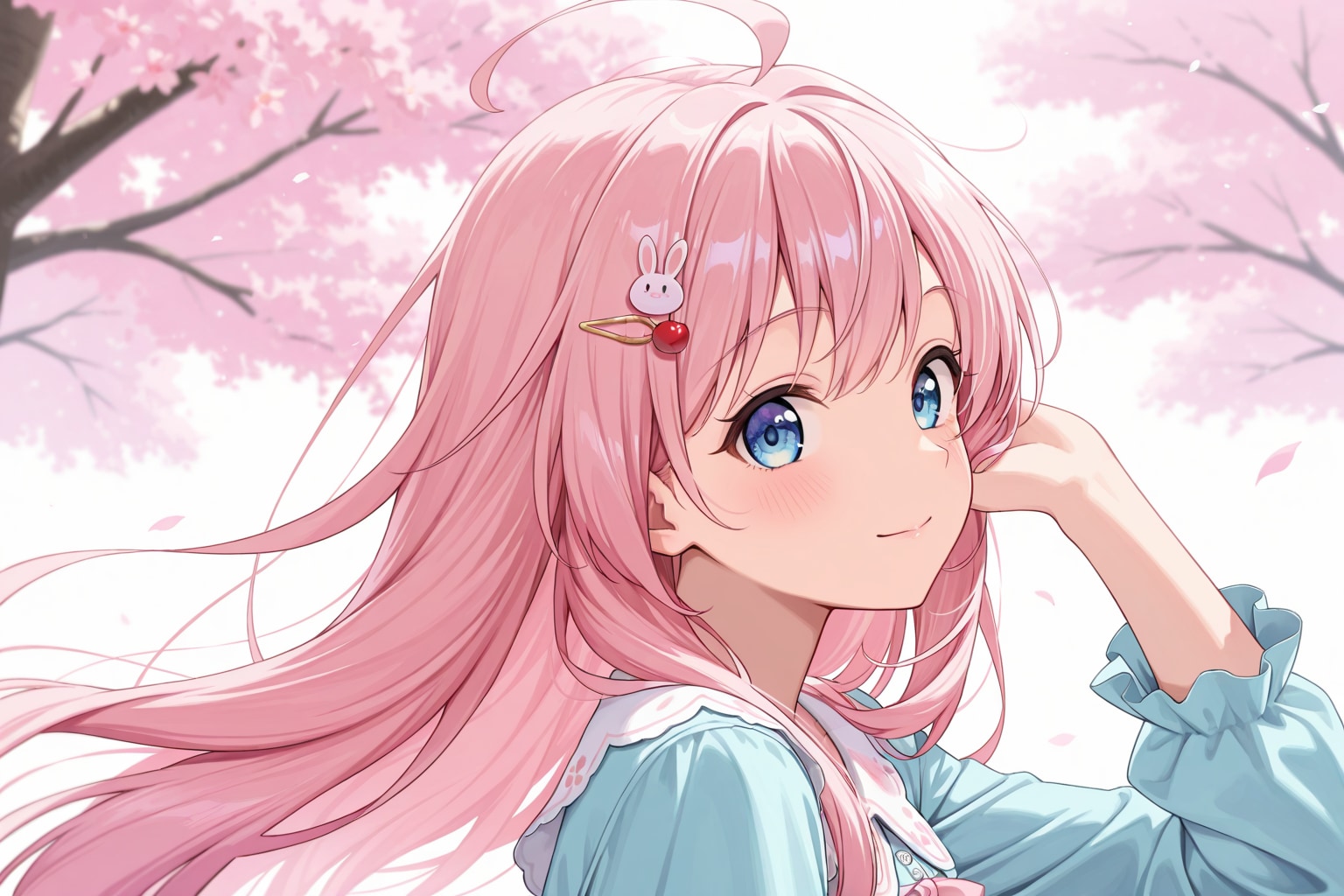 【借】桜の木の下で微笑むうに子ちゃん