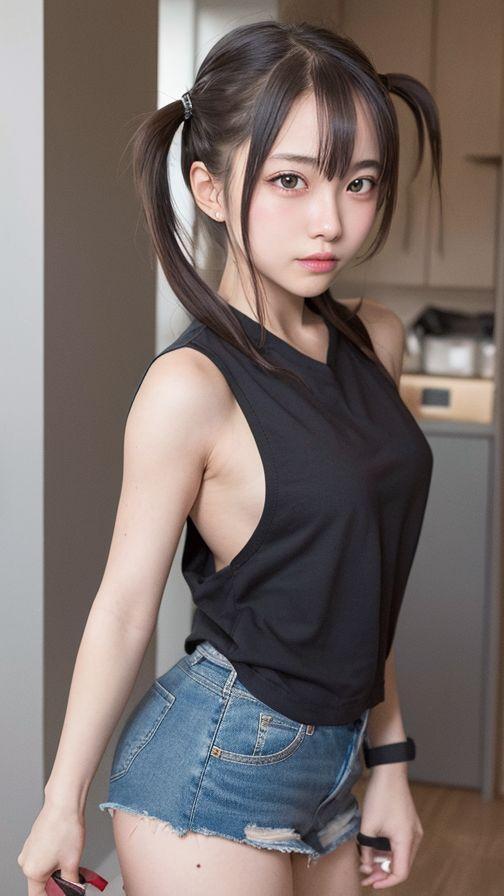女子高生ツインテール