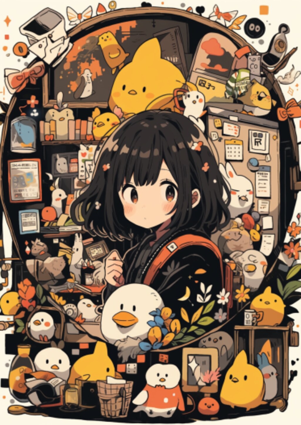 デートに出かける鏡の前