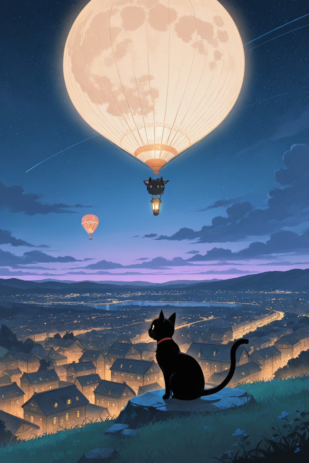 気球と黒猫