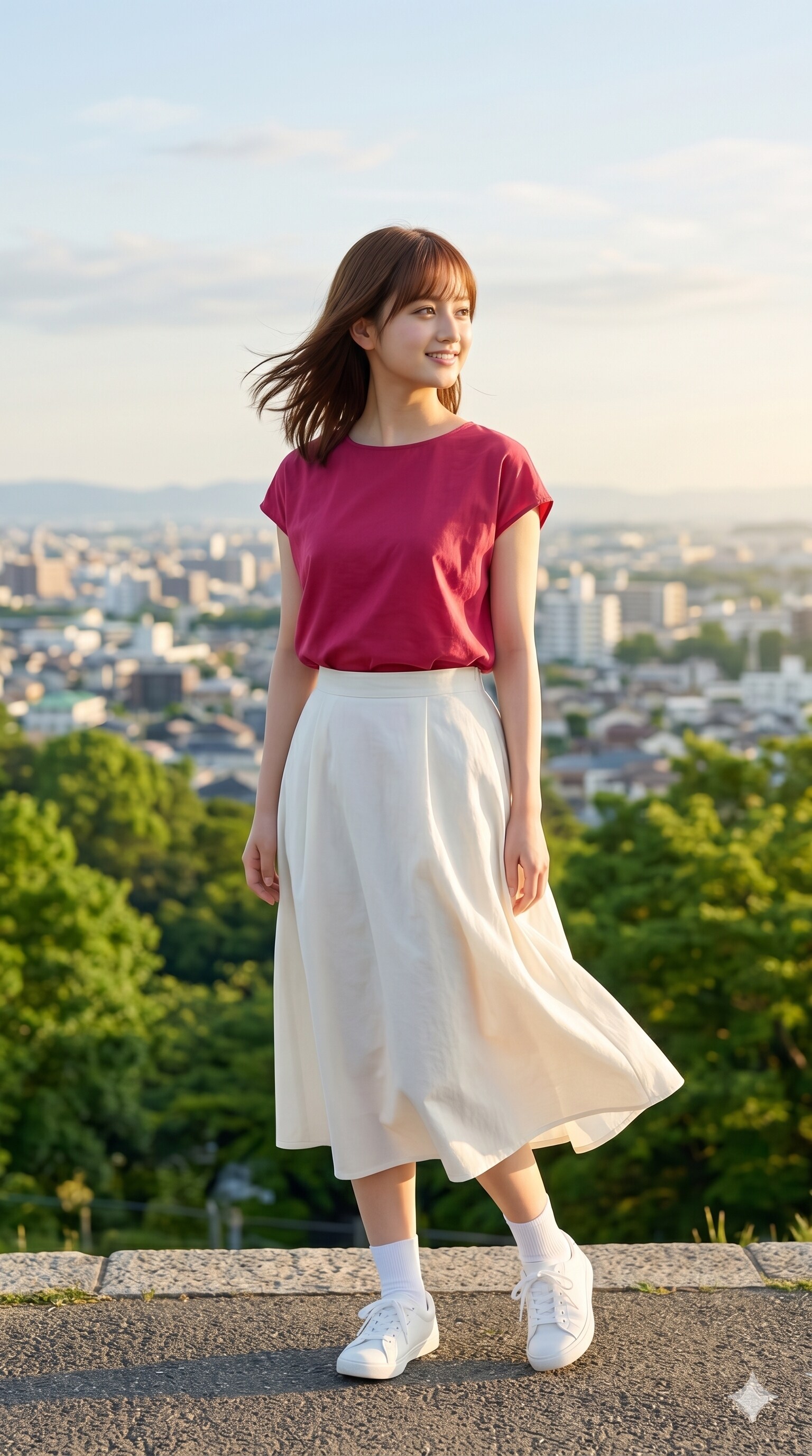 普通の美少女　朝の公園