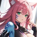 ねこみみマガジン🐱ミクちゃんのボディペインティング🌈🍑 3枚目