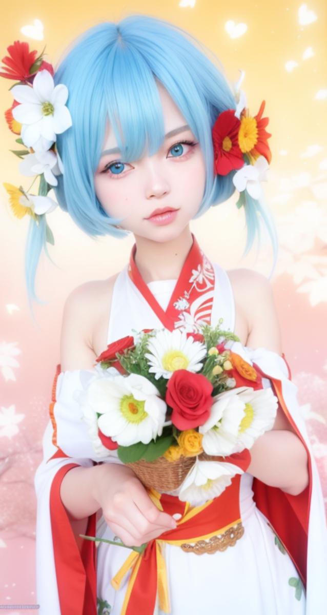 巫女服レムコスプレイヤーちゃん