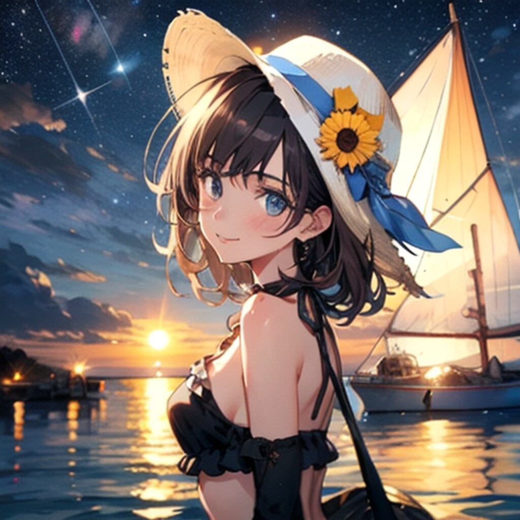 夜景とお洒落帽子250710