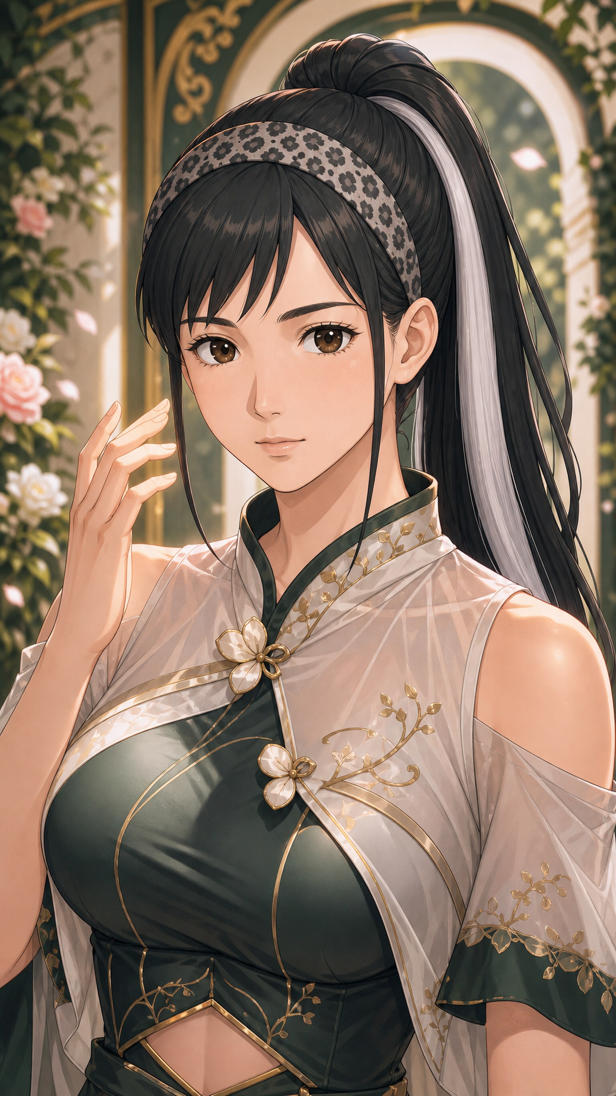 花影にほどける墨緑の朝 | の人気AIイラスト・グラビア