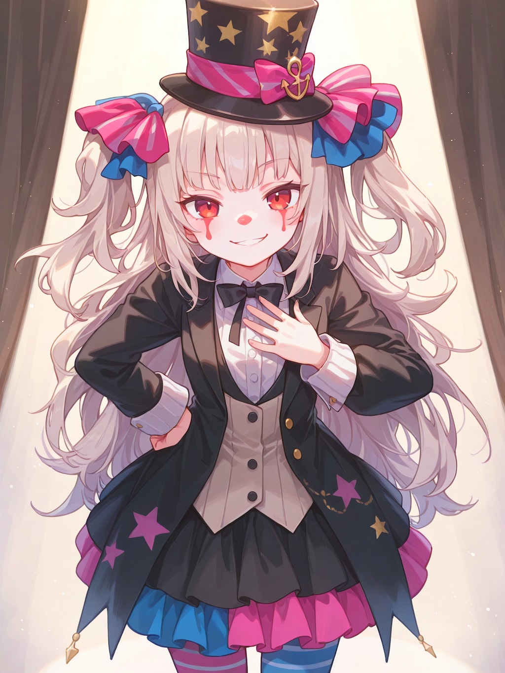 お辞儀するピエロガール