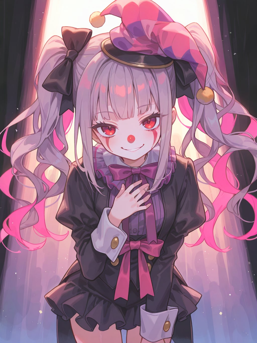 お辞儀するピエロガール