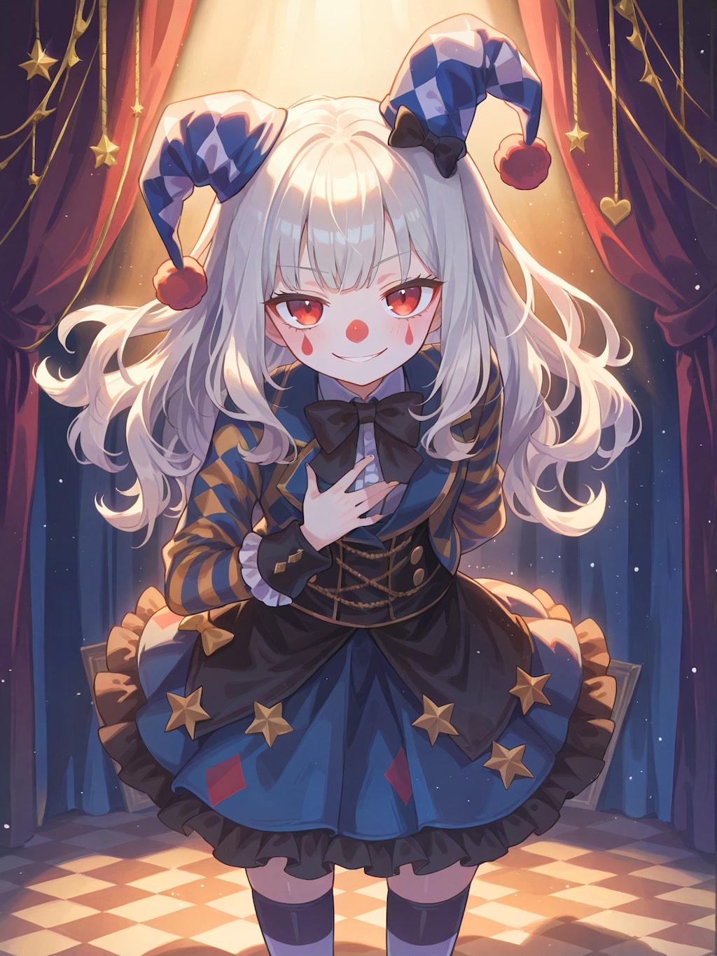 お辞儀するピエロガール