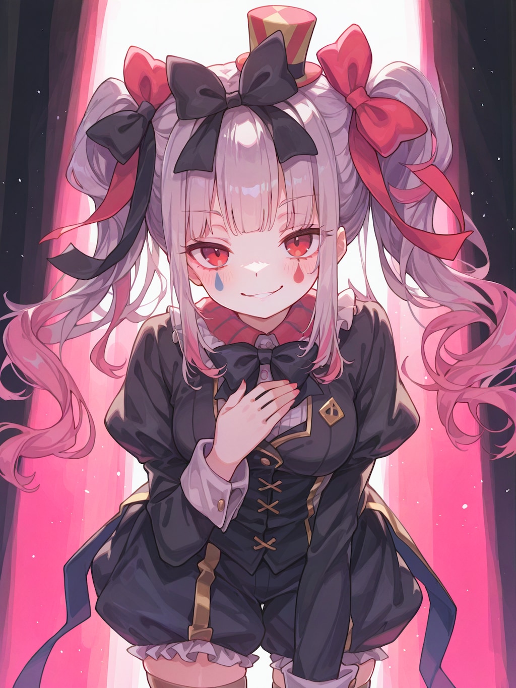 お辞儀するピエロガール