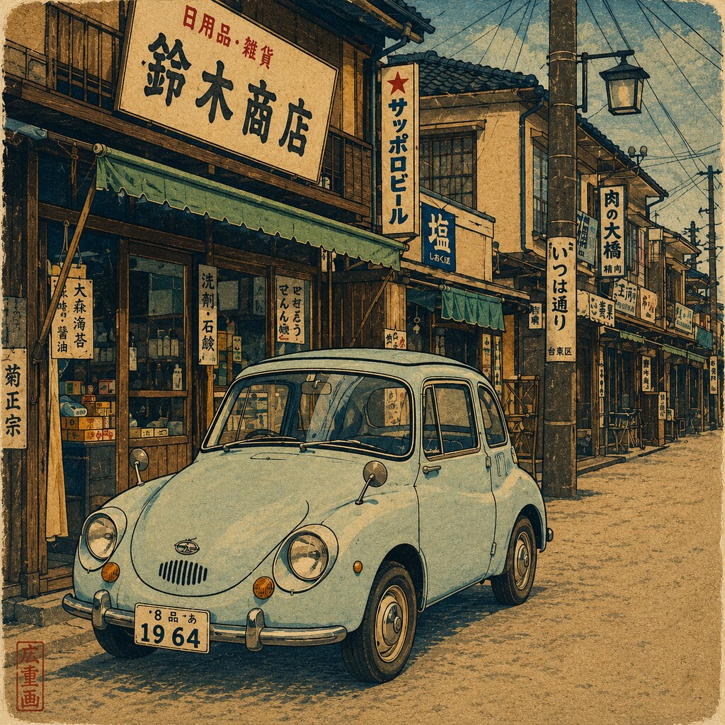 (旧車) スバル360のある風景