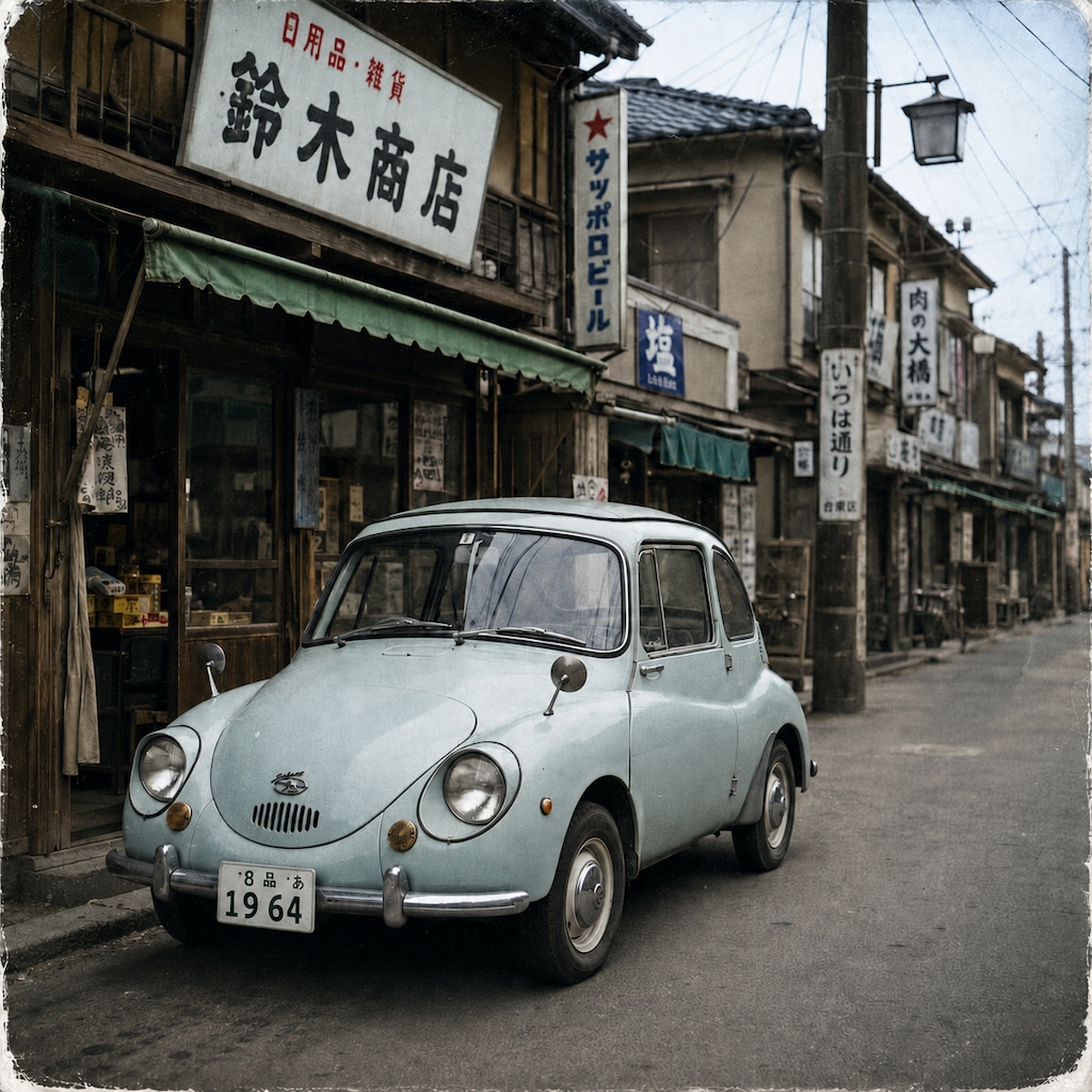 (旧車) スバル360のある風景