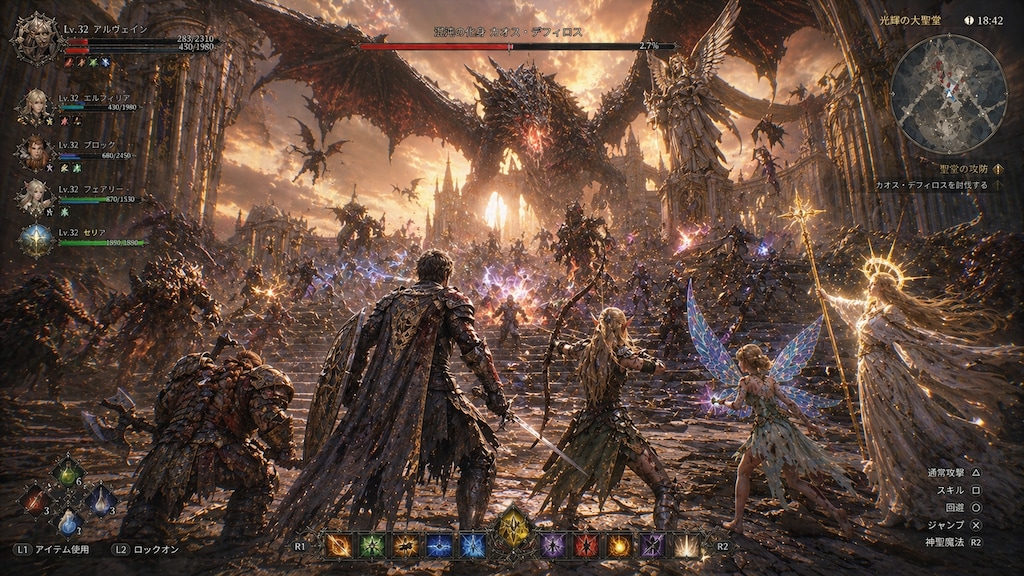 架空ゲーム(ARPG)佳境で聖女参戦