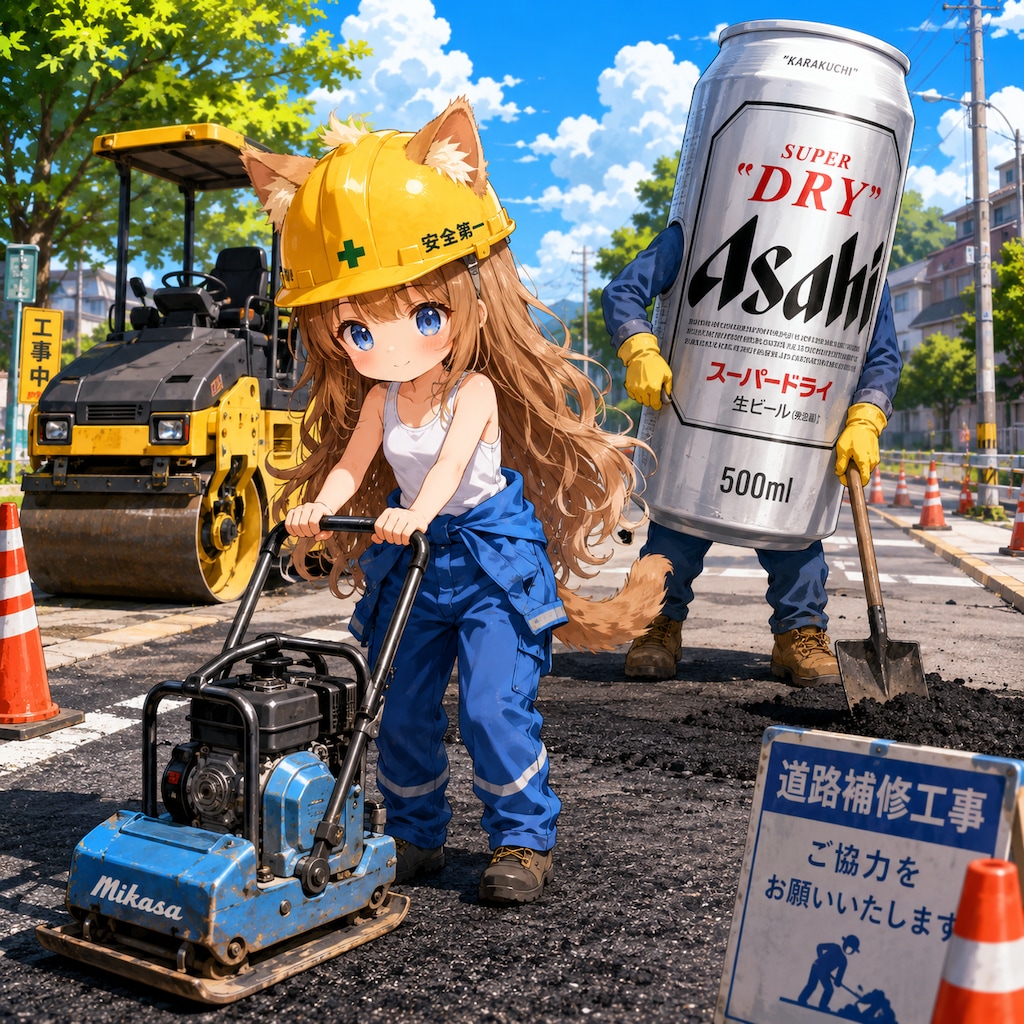 作業現場の小さな女の子