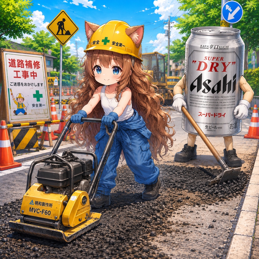 作業現場の小さな女の子