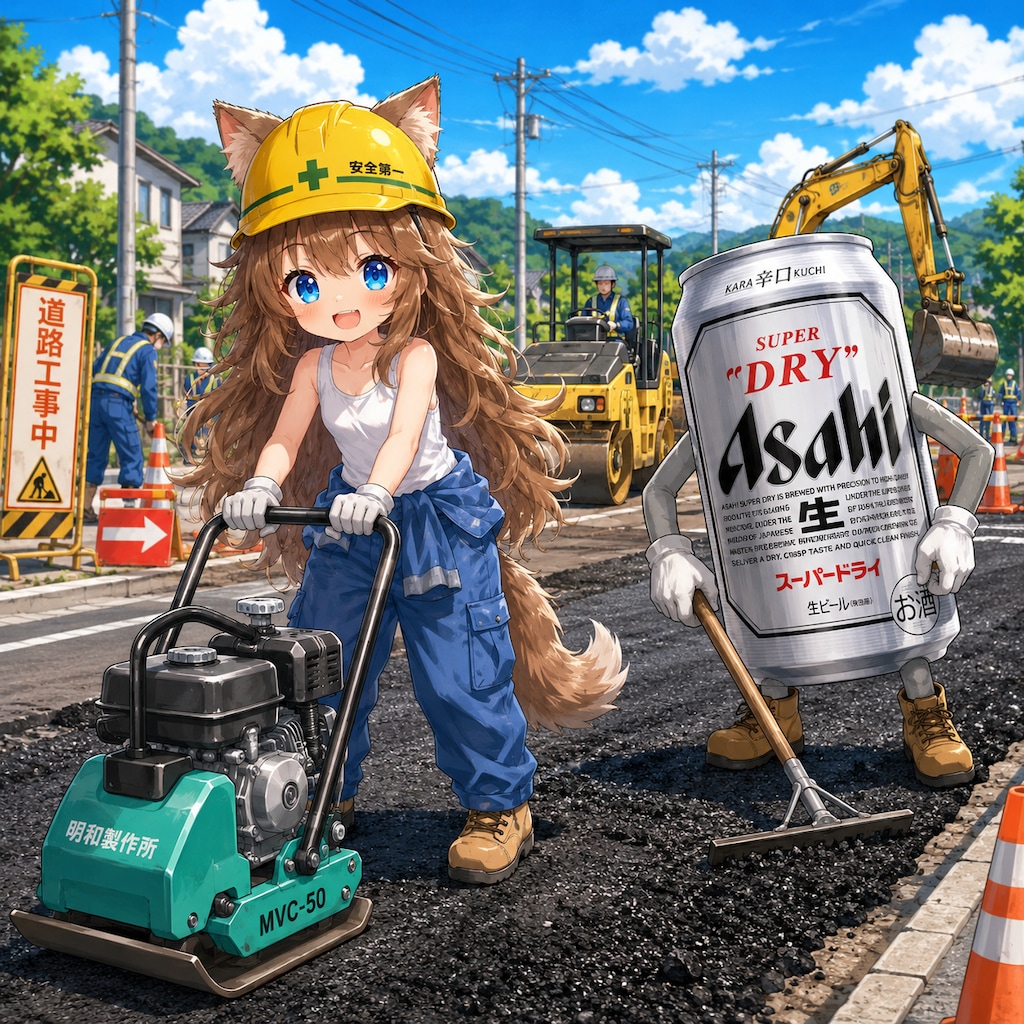 作業現場の小さな女の子