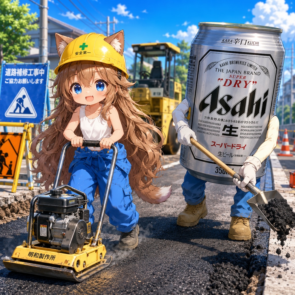 作業現場の小さな女の子
