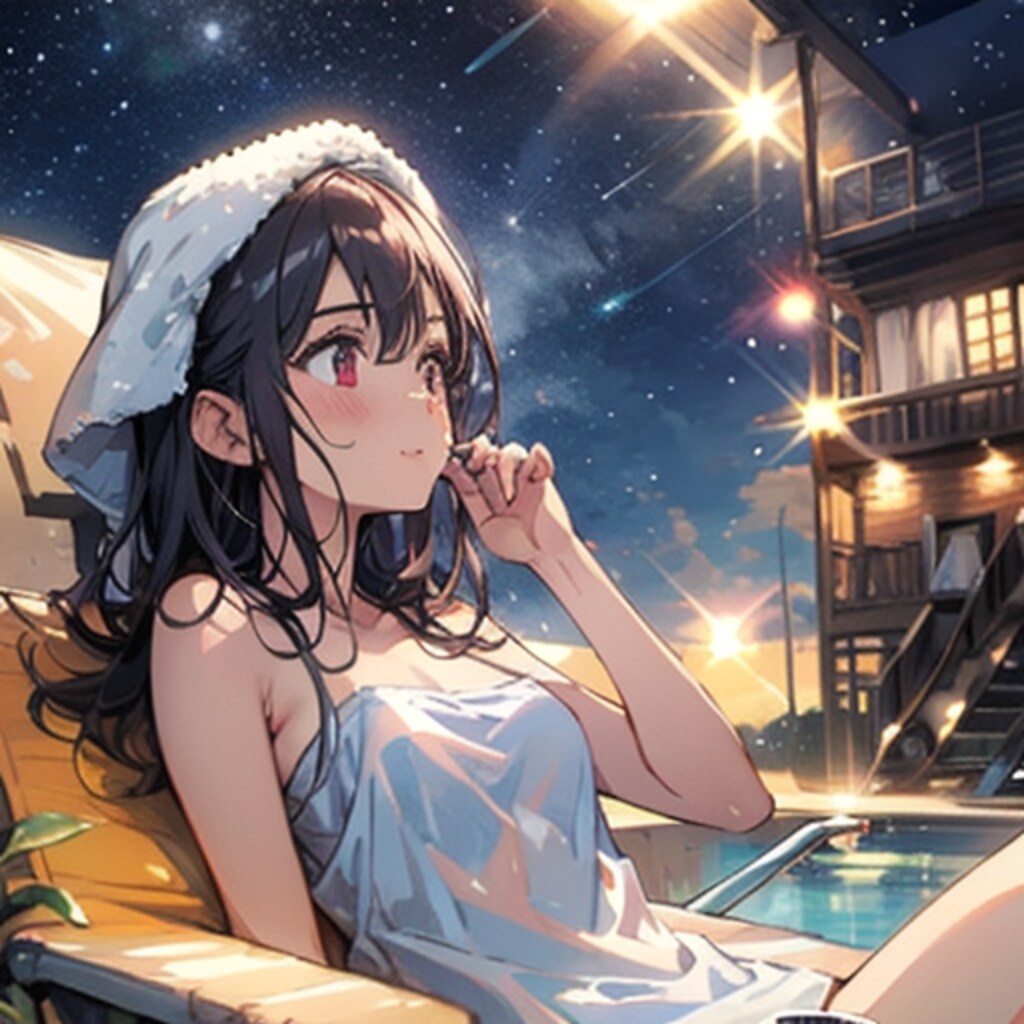 露天風呂で見る夜景