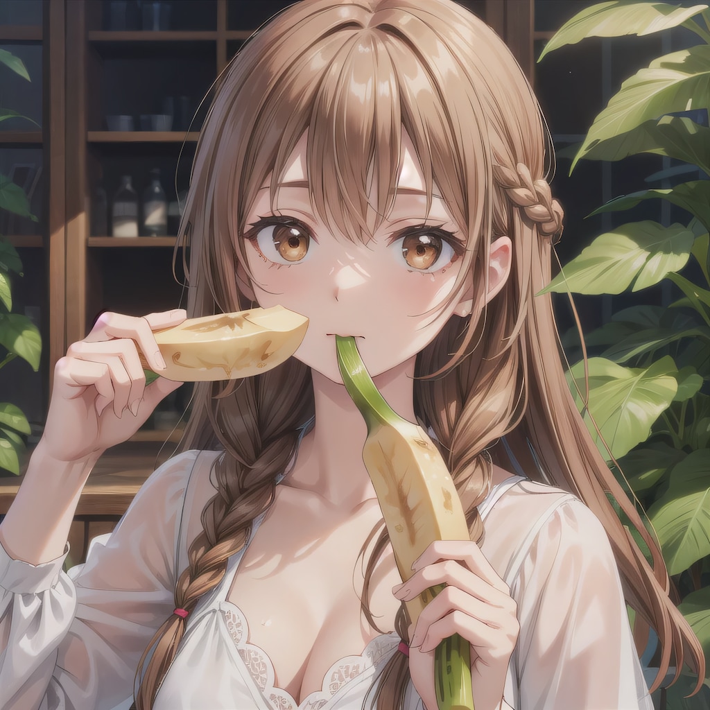 茶髪ロングでバナナの少女４