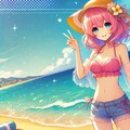 夏！ビーチ！ピンク髪🌞 2枚目