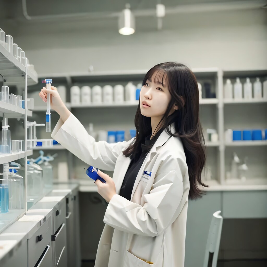 黒髪ロングで白衣の美女１３５