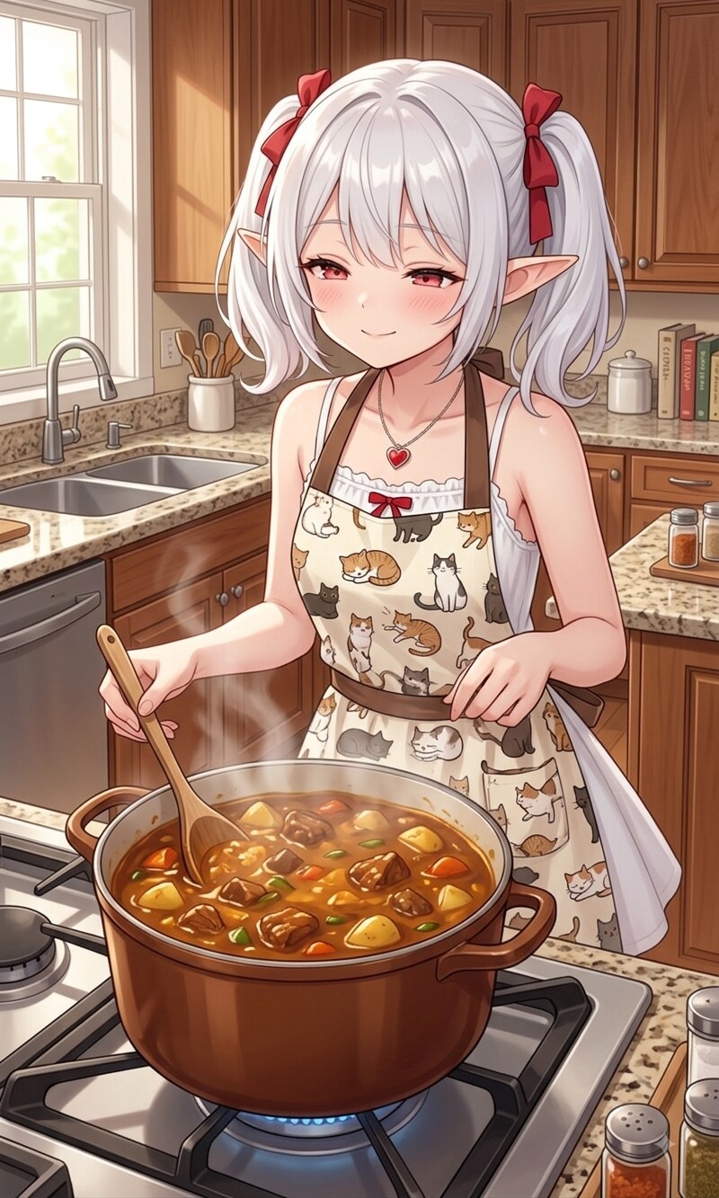 カレーを作るシロネさん | の人気AIイラスト・グラビア