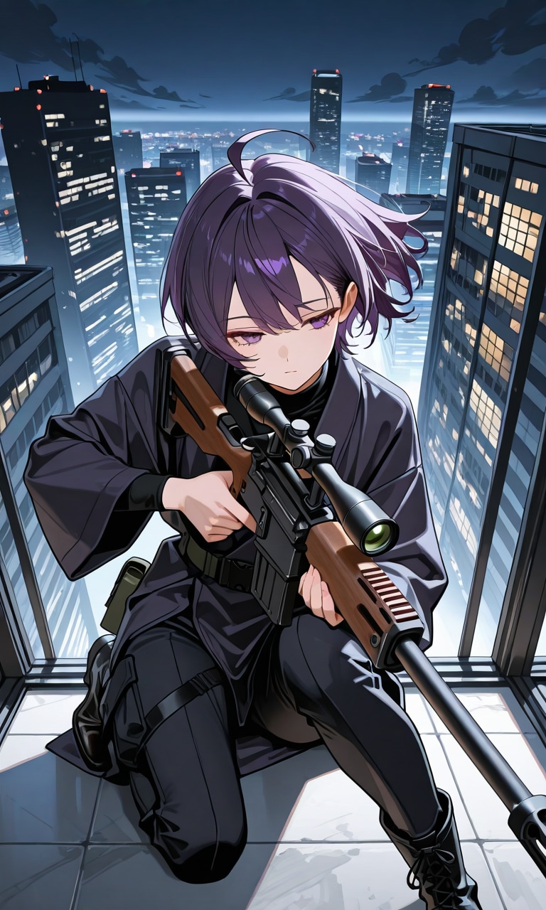 狙撃　烏夜ちゃん | の人気AIイラスト・グラビア