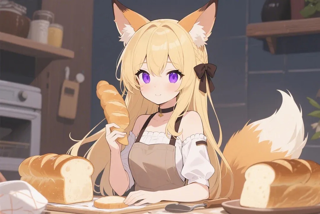 パンを焼くクレアちゃん