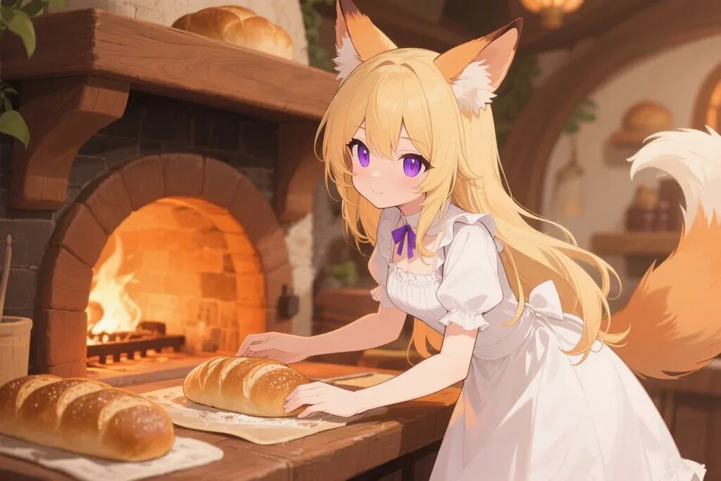 パンを焼くクレアちゃん