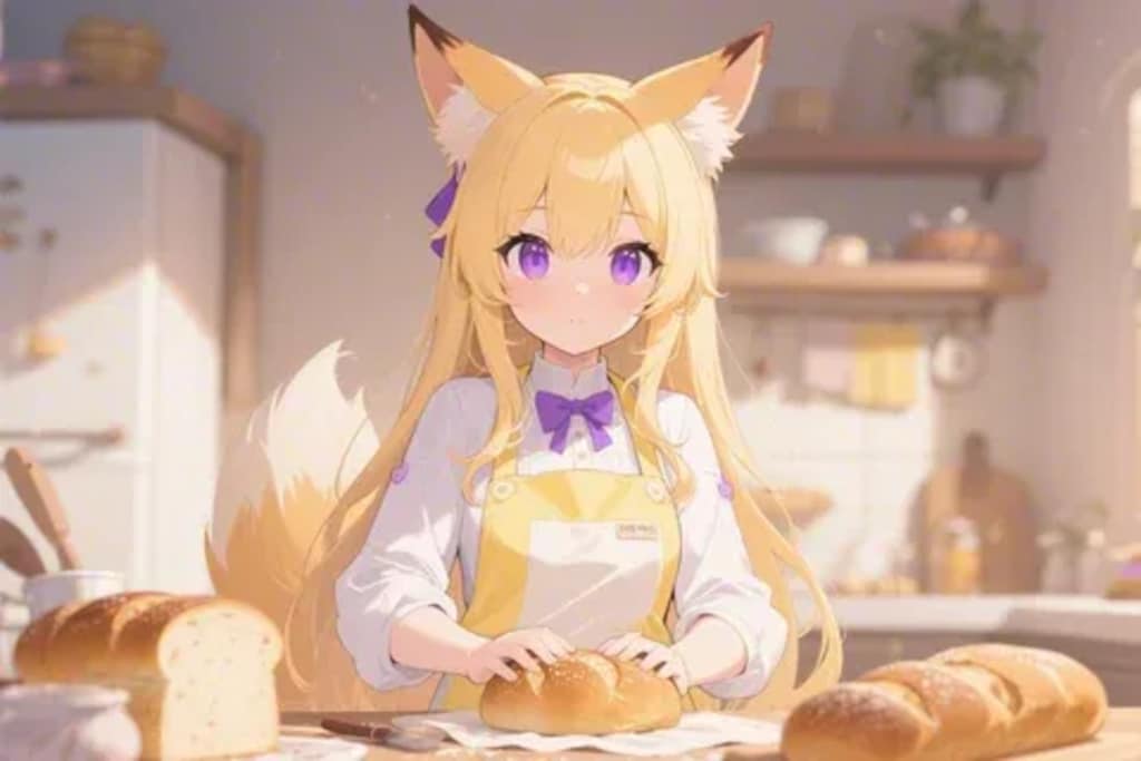 パンを焼くクレアちゃん