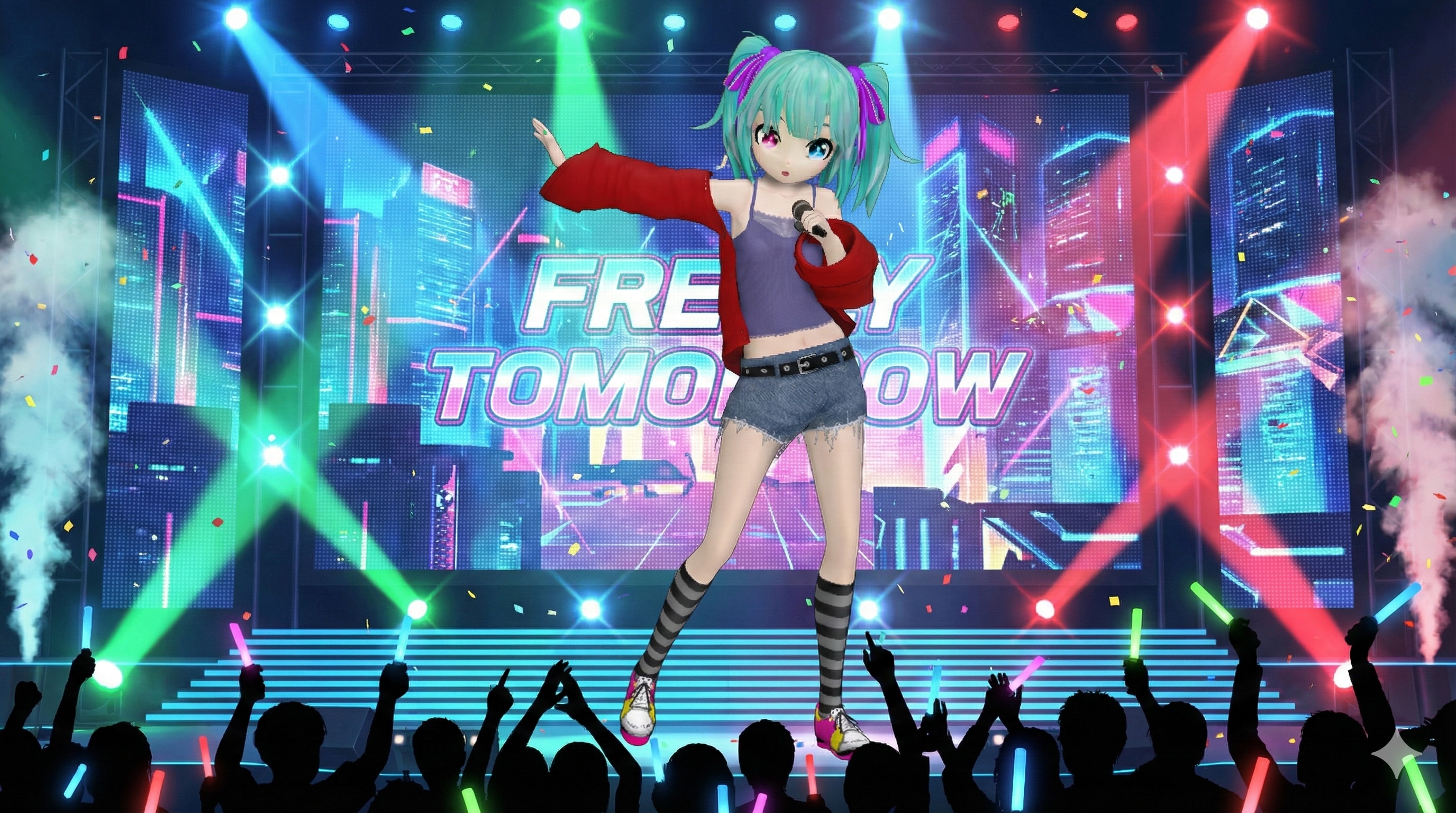 ミクさん ライブ中 | の人気AIイラスト・グラビア