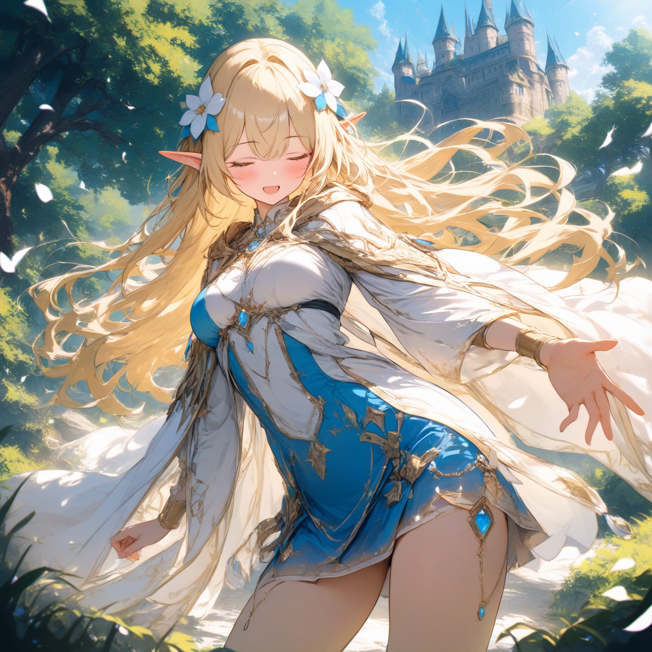 森のお城のエルフさん | の人気AIイラスト・グラビア