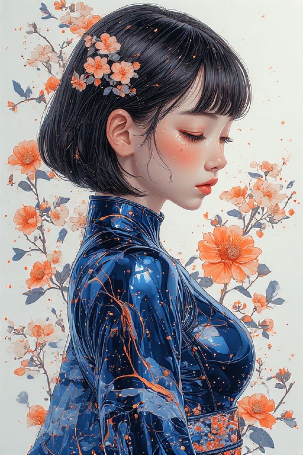 花の雨に濡れた青い記憶