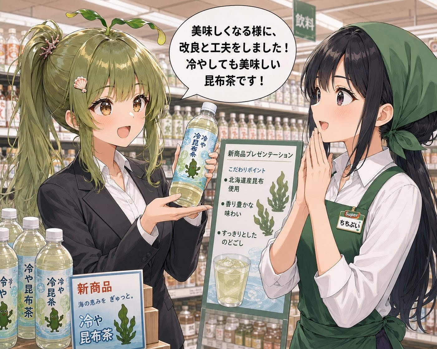 昆布茶を売り込むコブネちゃん