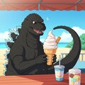 ソフトクリーム大好きなゴジラ 2枚目