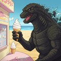 ソフトクリーム大好きなゴジラ 4枚目