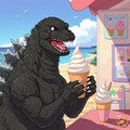 ソフトクリーム大好きなゴジラ 3枚目