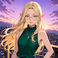 エルフさんと夕暮れ 2枚目