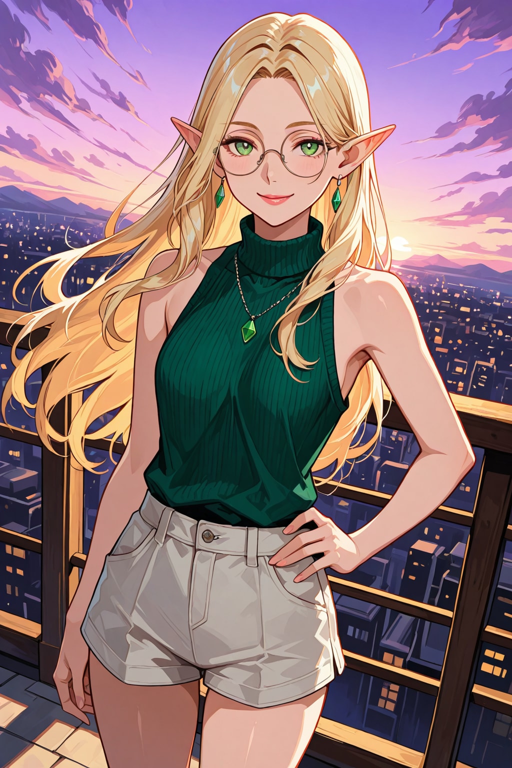 エルフさんと夕暮れ