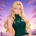 エルフさんと夕暮れ 3枚目