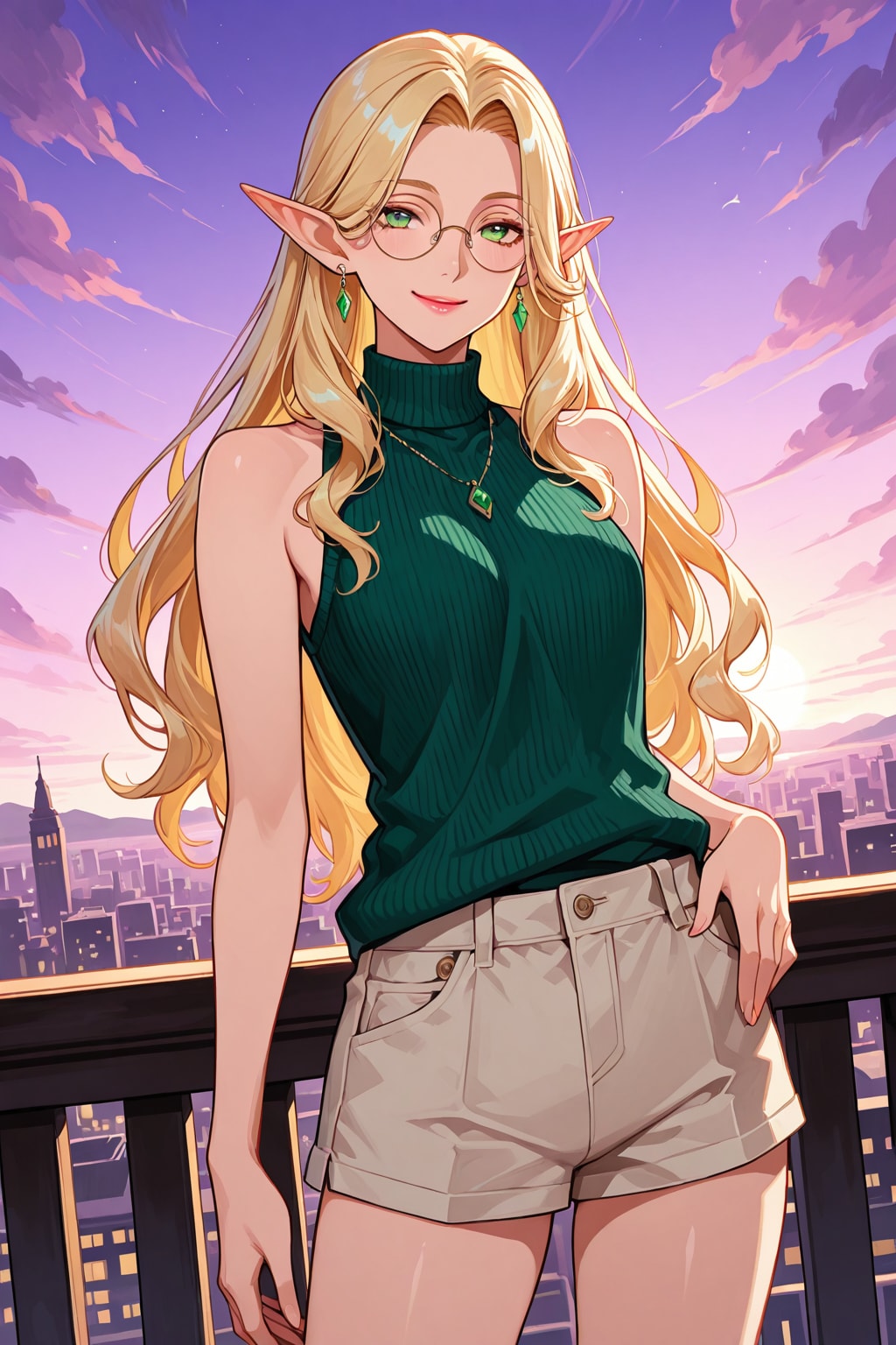 エルフさんと夕暮れ