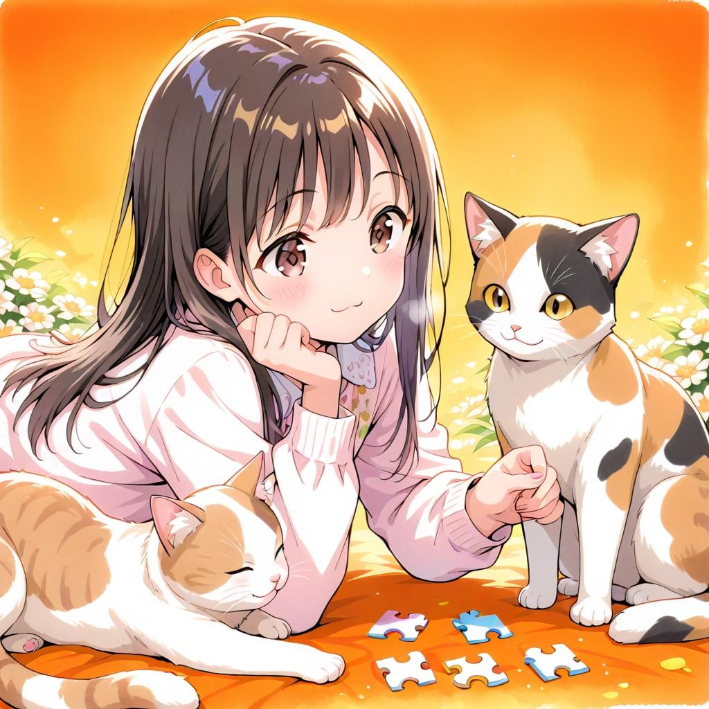 ⬜︎色背景企画「ピースを集めて」 | の人気AIイラスト・グラビア