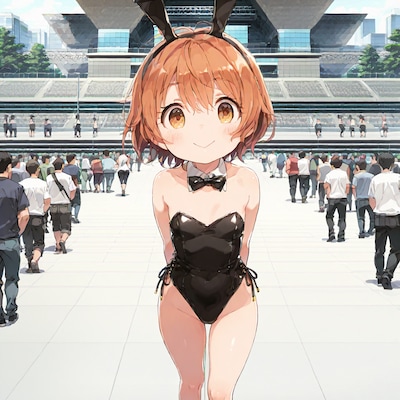 コミケ会場のバニーさん