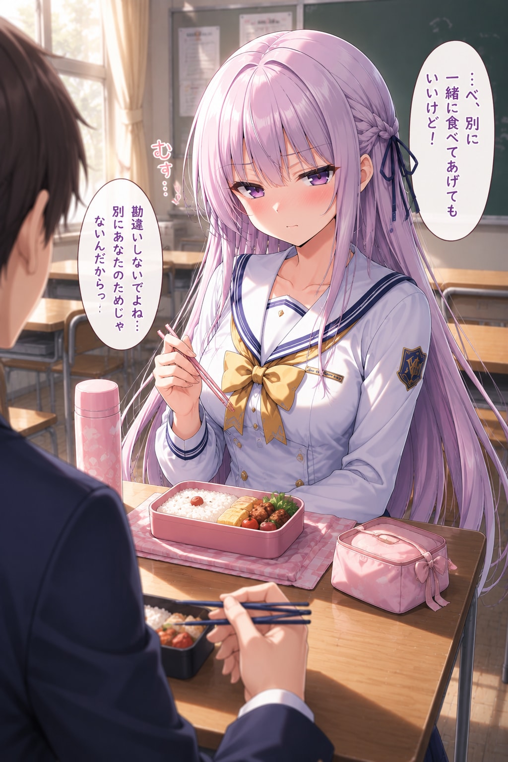 デートするツンデレ女の子