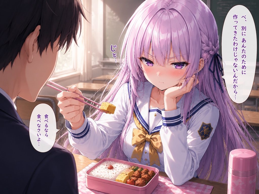 デートするツンデレ女の子