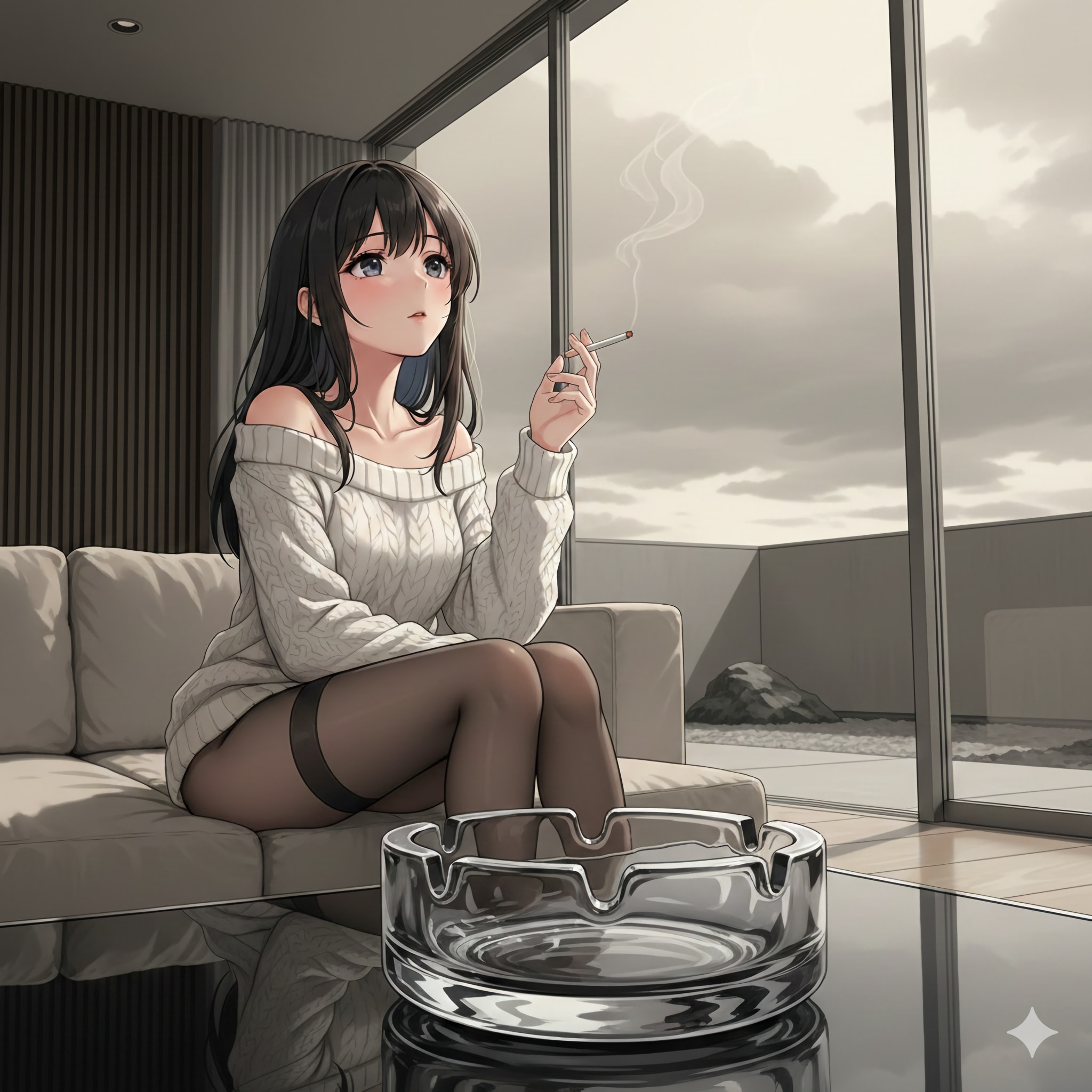 煙草 7 〜冬空 | の人気AIイラスト・グラビア