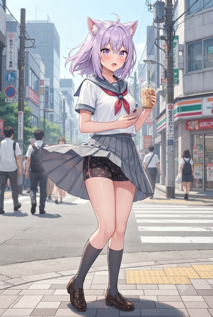 ばったり出会うパンチラのセーラーシス